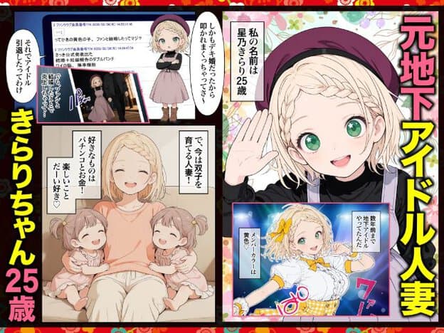 星乃きらりが紫色の帽子をかぶって片手を上げ、緑色の目を正面へ向けながら口を開けて笑っている。