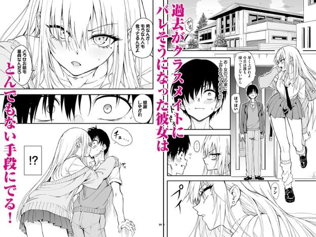 姫咲が男子生徒の自宅前に立ち、玄関や室内で二人が向かい合う様子と姫咲の横顔が描かれている。